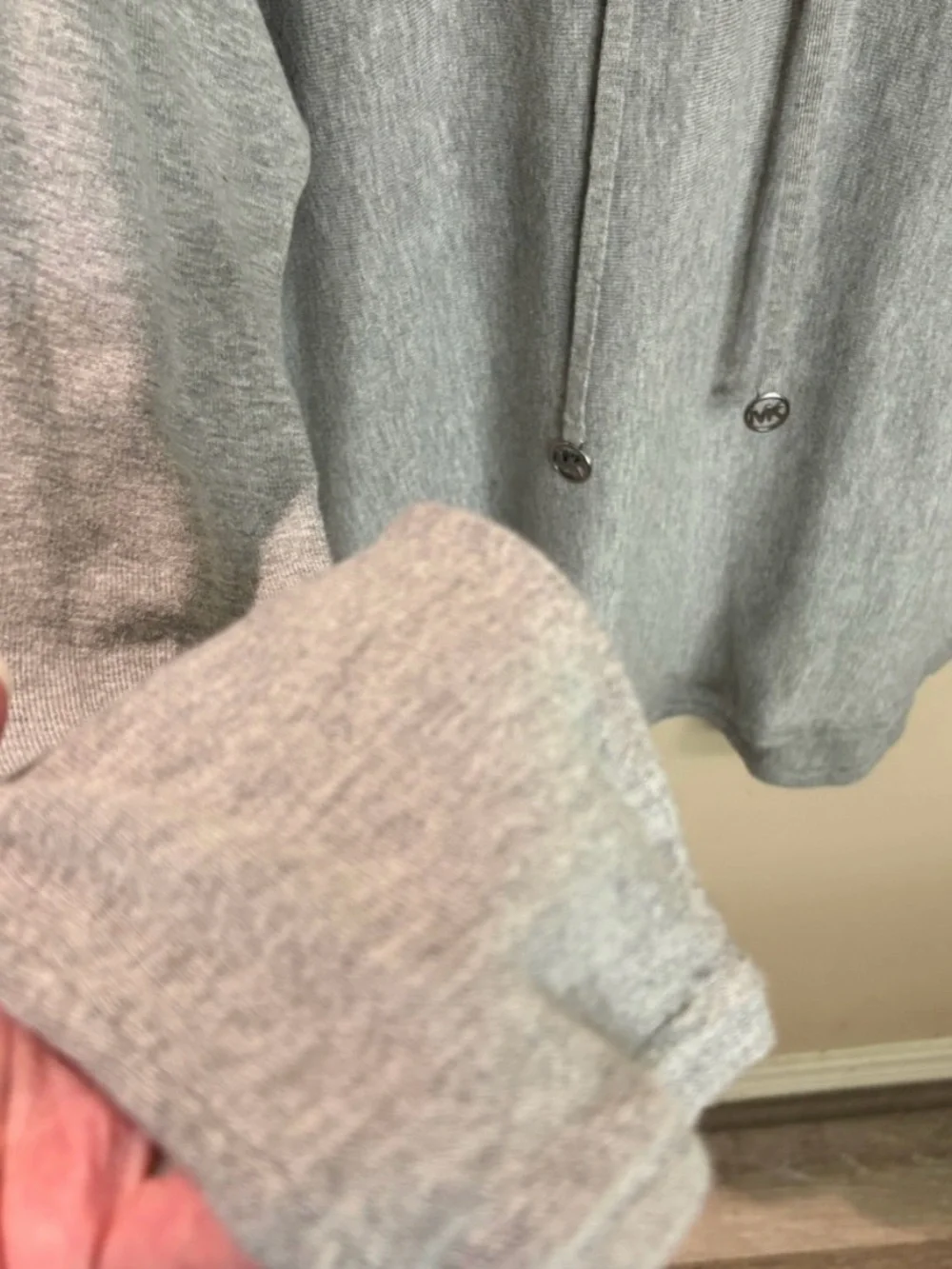 Michael Kors Gray Hooded Knit Sweater